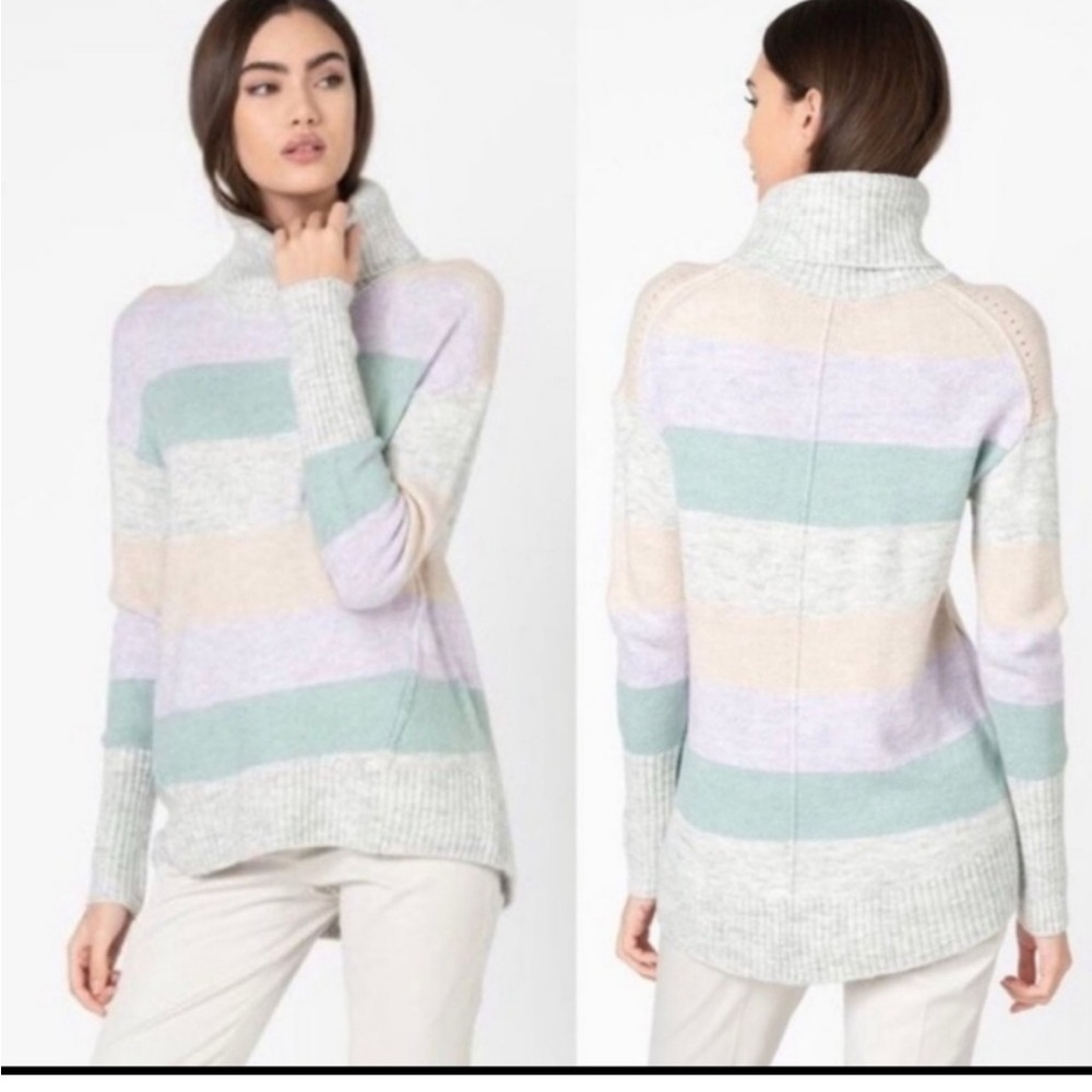 GAP Multicolor Striped Cowl Neck Sweater